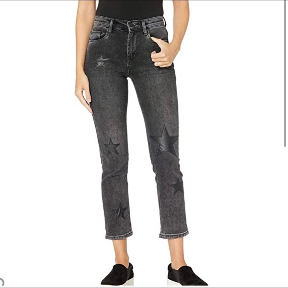 Blank NYC crop black jeans with stars